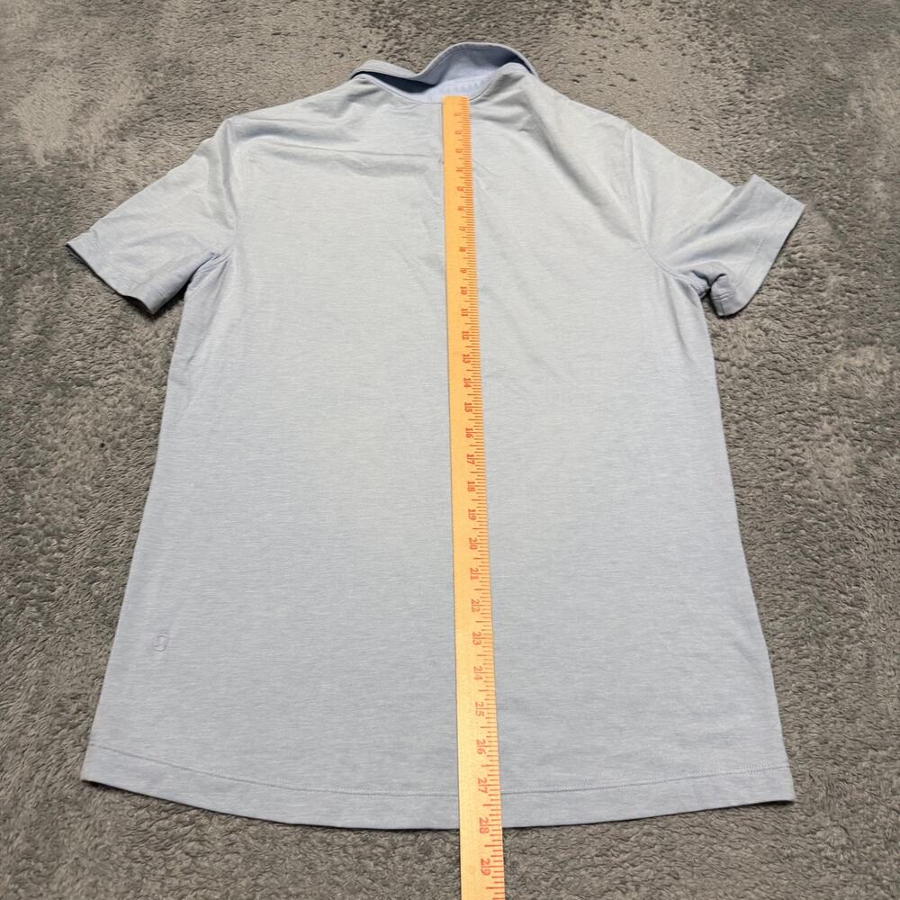 Lululemon Polo Shirt Mens Medium ? Blue Performance Slim Short Sleeve - Picture 6 of 6